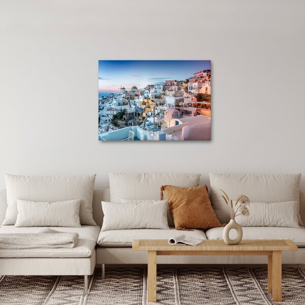 Obraz - Stmívání v Santorini (70x50 cm)