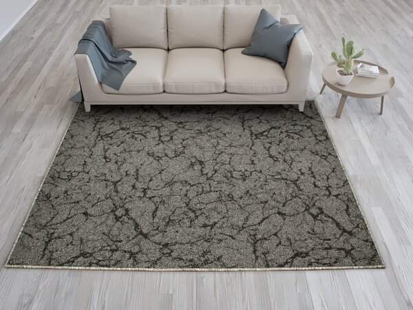 Kobercový ráj Kusový koberec smyčkový Marble 75 šedý černý Rozměr: 100x150 cm