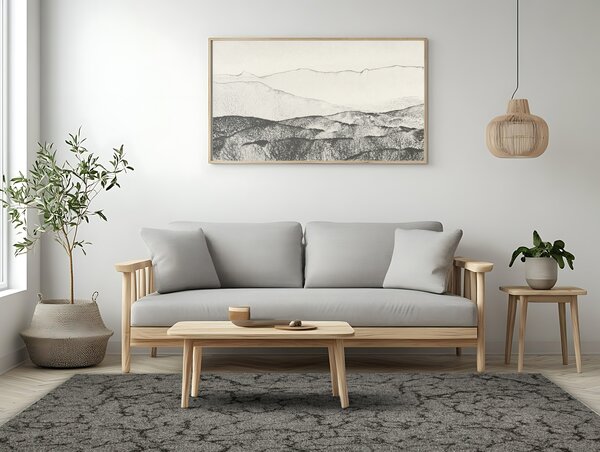 Kobercový ráj Kusový koberec smyčkový Marble 75 šedý černý Rozměr: 100x150 cm