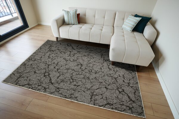 Kobercový ráj Kusový koberec smyčkový Marble 75 šedý černý Rozměr: 100x150 cm
