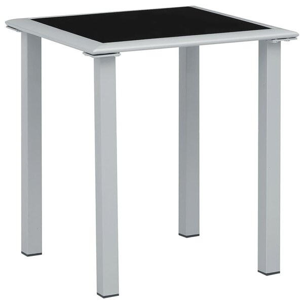 Zahradní stolek černý a stříbrný 41 x 41 x 45 cm ocel a sklo