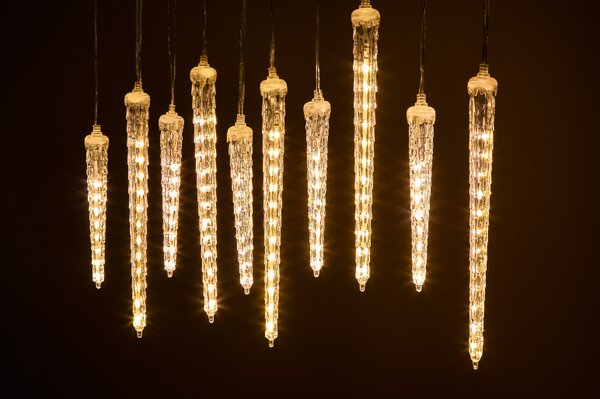 Livarno® Světelný LED řetěz s rampouchy, 148 LED (teplá bílá) (100411349001)