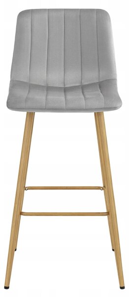 Barová židle POZZA VELVET, světle šedá