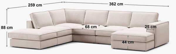 Micadoni Zelená rohová pohovka Pola 362 cm, levá