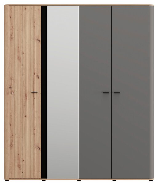 ŠATNÍ SKŘÍŇ, barvy grafitu, černá, dub artisan, 179,5/210,5/56 cm MID.YOU - Šatní skříně, Online Only