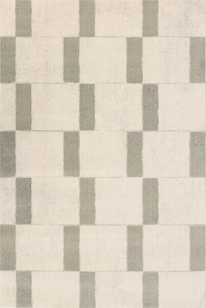 Koberec vlněný Agnella Agnus Pavement Bialy Geometrický béžový krémový Rozměr: 133x195 cm