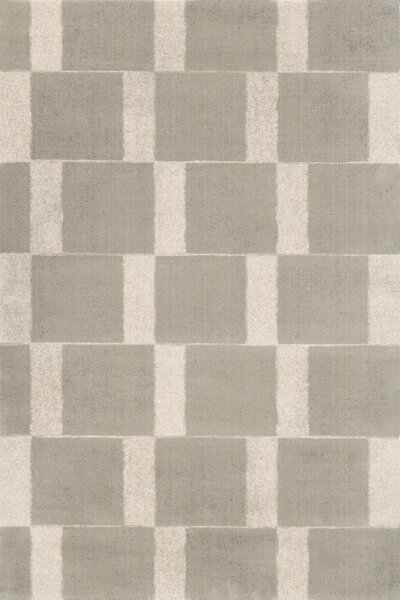 Koberec vlněný Agnella Agnus Pavement Geometrický šedý béžový Rozměr: 133x195 cm