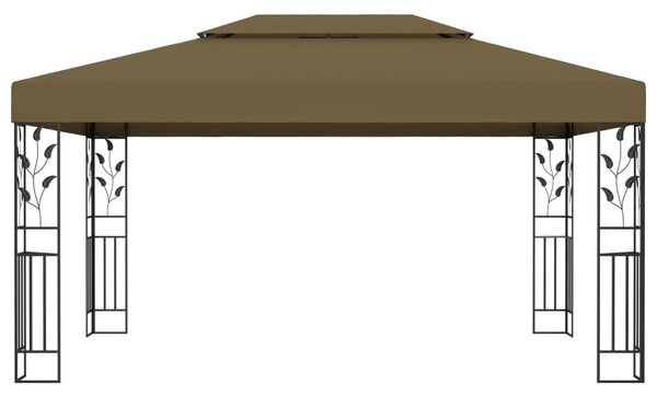 Altán s dvojitou střechou 3 x 4 m taupe 180 g/m²