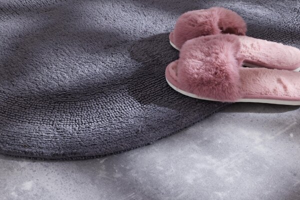 Koupelnový kobereček Javo Cotton antracitová ovál