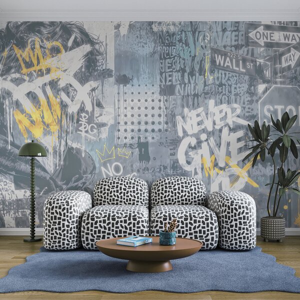 Fototapeta Člověk s graffiti na obličeji, Fototapeta s panoramatem města, Populární fototapety, t00932 - Tapeko.co.cz