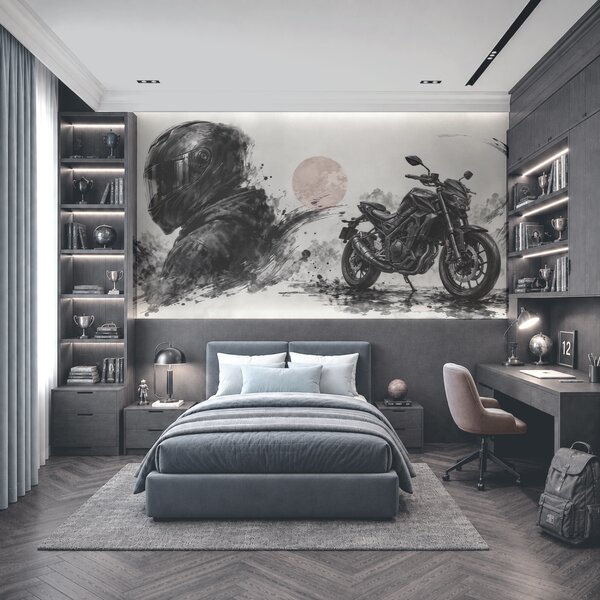 Fototapeta Motocykl s černou maskou, Abstraktní fototapety, Populární fototapety, t00934 - Tapeko.co.cz