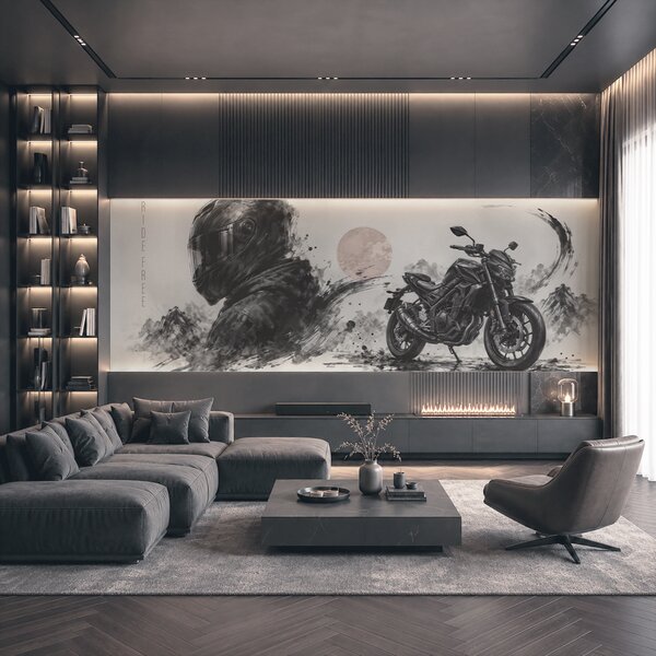Fototapeta Motocykl s černou maskou, Abstraktní fototapety, Populární fototapety, t00934 - Tapeko.co.cz