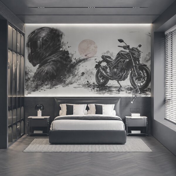 Fototapeta Motocykl s černou maskou, Abstraktní fototapety, Populární fototapety, t00934 - Tapeko.co.cz