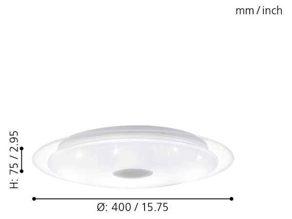 EGLO Smart stropní LED svítidlo Lanciano 1A, 3000-5000K Průměr: Ø 40 cm
