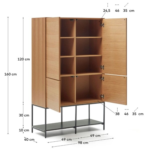 Dubová komoda Kave Home Vedrana 97,5 x 40 cm