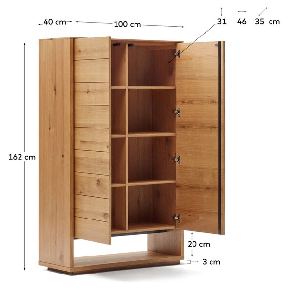 Dubová komoda Kave Home Alguema 100 x 40 cm