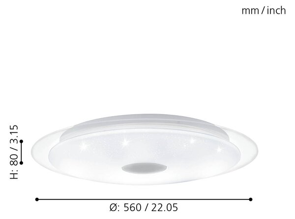 EGLO Smart stropní LED svítidlo Lanciano 1A, 3000-5000K Průměr: Ø 40 cm