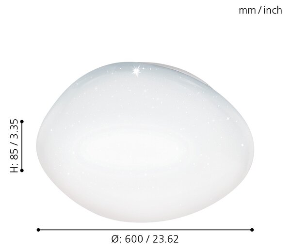 EGLO Smart stropní/nástěnné LED svítidlo Sileras, 2700-6500K Průměr: Ø 60 cm