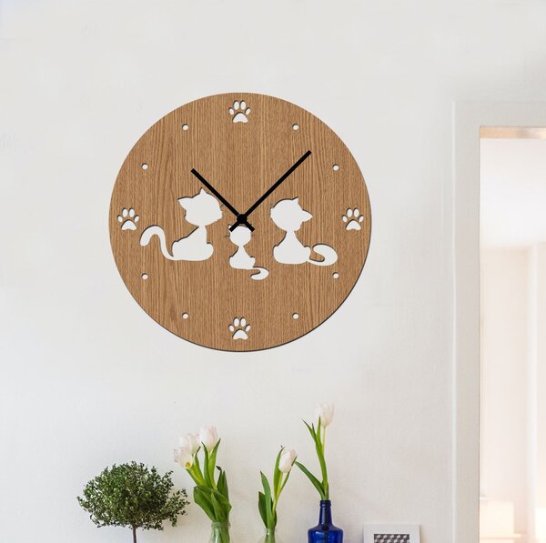 Nástěnné hodiny KITTY Zvolte barvu dekoru: Černá | Velikost hodin: 35x35