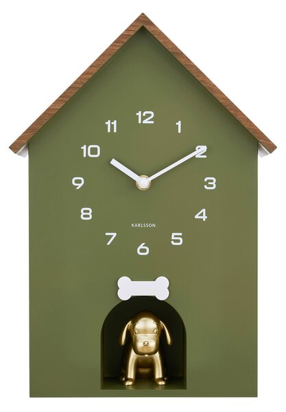 NÁSTĚNNÉ HODINY zelená 26.5/36.5/11.5 cm Karlsson - Nástěnné hodiny, Online Only
