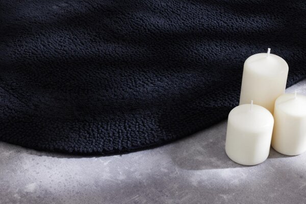 Kúpeľňový koberček Javo Cotton čierny ovál