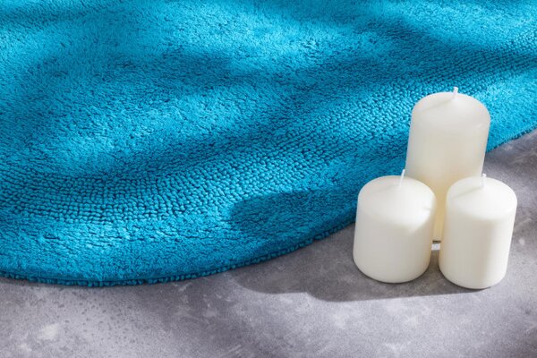 Koupelnový kobereček Javo Cotton světle tyrkysový ovál