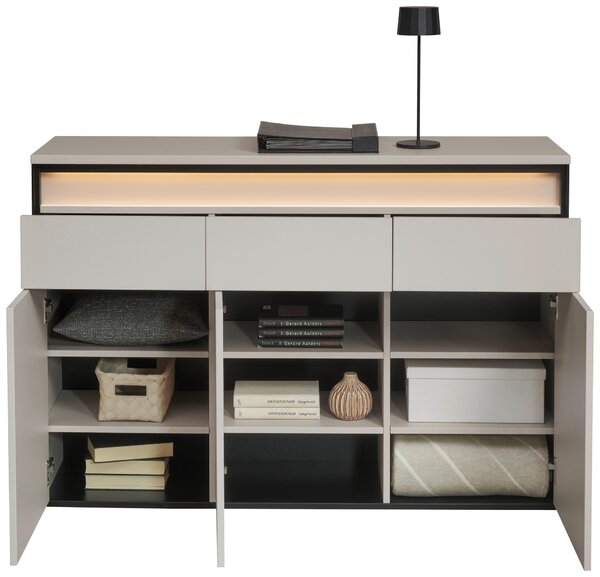 ŠIROKÁ KOMODA, černá, béžová, 130/88/38 cm Voleo - Online Only komody, Online Only