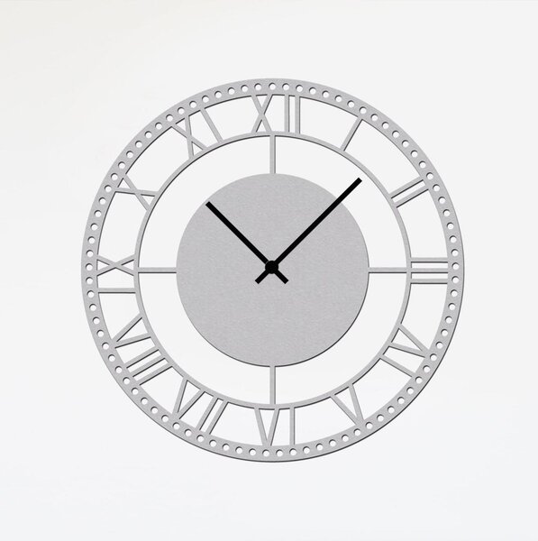 Dřevo života | Nástěnné dřevěné hodiny BIG BANG | Barva: Šedá | Velikost hodin: 35x35