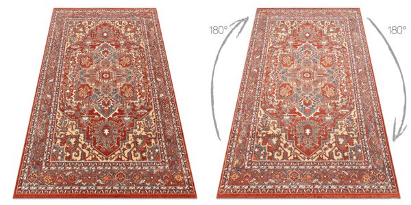 Koberec LEGEND 468 10 GB300 OSTA - Ornament / rám, exkluzivní červený / béžový