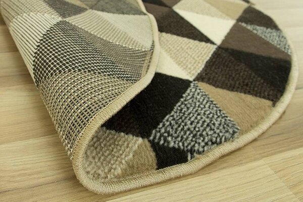 Kulatý koberec LUNA 503430/67911 trojúhelníky hnědý Rozměr: průměr 60 cm