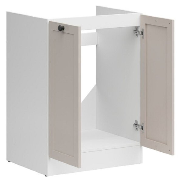 Kuchyňská skříňka Junona Ramka dřezová 60 cm, bílá/kašmír