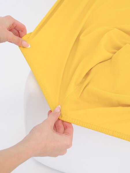 MK Lůžkoviny Jersey prostěradlo do postýlky Classic 60 × 120 cm - hořčicová