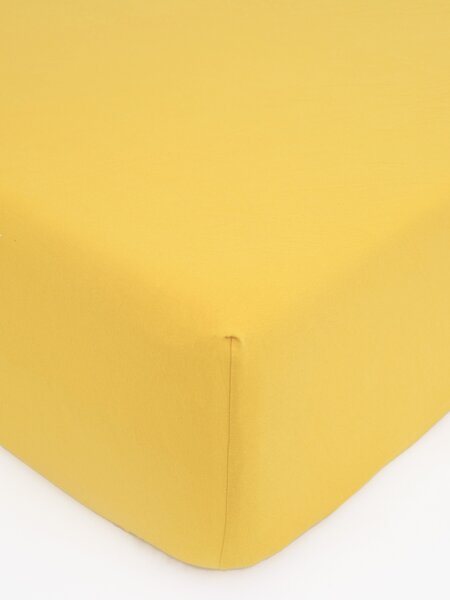 MK Lůžkoviny Jersey prostěradlo do postýlky Classic 60 × 120 cm - hořčicová