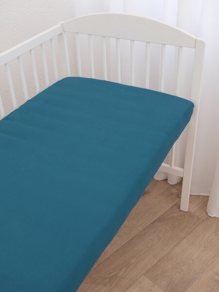 MK Lůžkoviny Jersey prostěradlo do postýlky Classic 60 × 120 cm - petrolejová