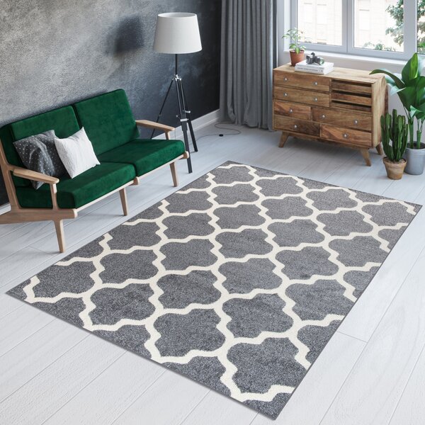 Makro Abra Moderní kusový koberec MAROKO K082A šedý bílý Rozměr: 200x290 cm
