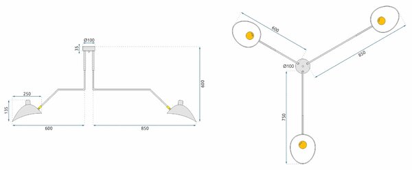 TooLight Stropní svítidlo APP569-3C černé
