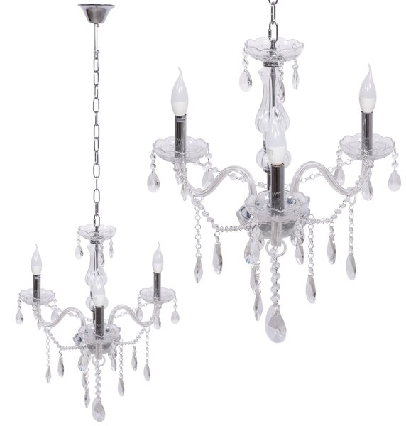TooLight Křišťálové stropní svítidlo 300752 stříbrné