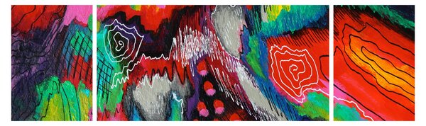 Obraz abstraktní - barvy (170x50 cm)