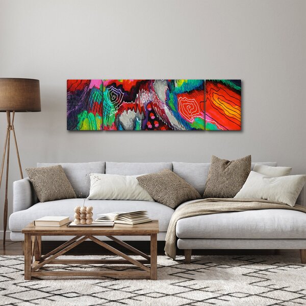 Obraz abstraktní - barvy (170x50 cm)