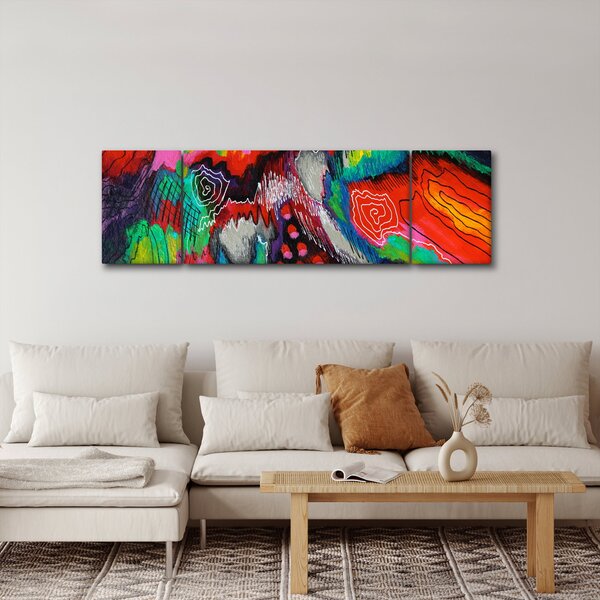 Obraz abstraktní - barvy (170x50 cm)