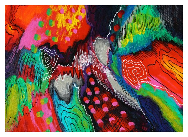 Obraz abstraktní - barvy (70x50 cm)