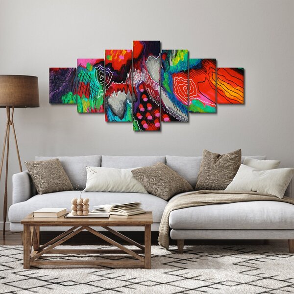 Obraz abstraktní - barvy (210x100 cm)