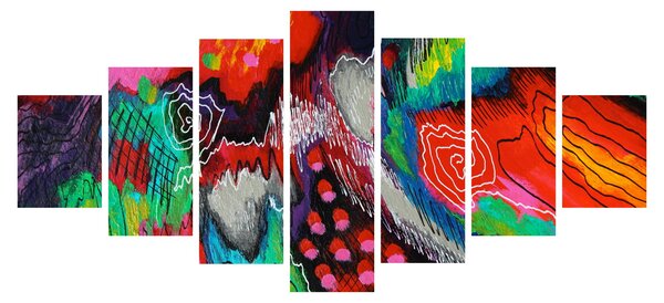 Obraz abstraktní - barvy (210x100 cm)