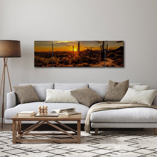 Obraz - Konec dne v arizonské poušti (170x50 cm)