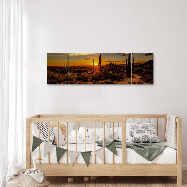 Obraz - Konec dne v arizonské poušti (170x50 cm)