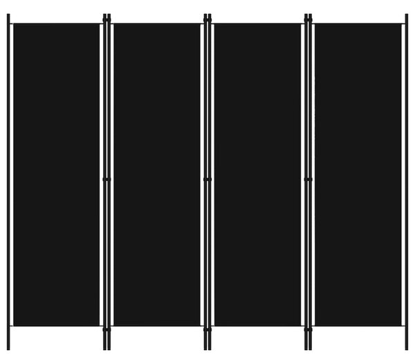 4dílný paraván černý 200 x 180 cm