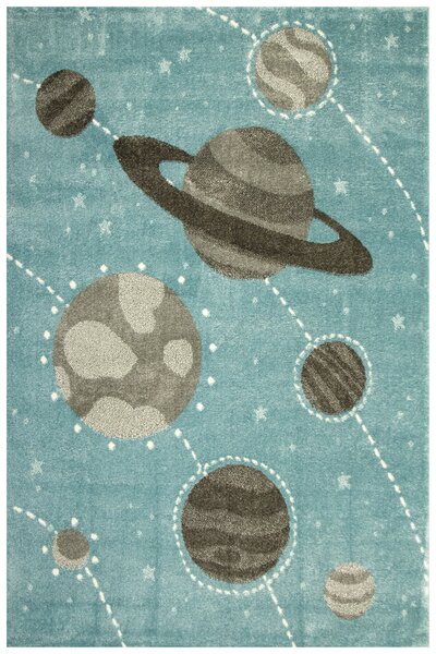Makro Abra Dětský kusový koberec Lima F495A Planety Vesmír modrý šedý Rozměr: 120x170 cm