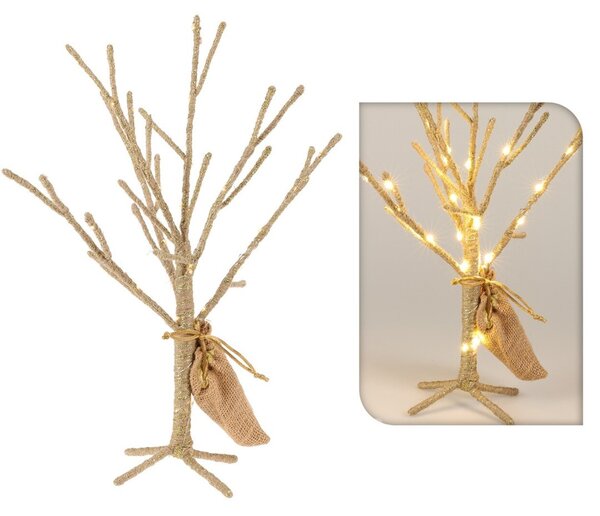 DekorStyle Vánoční LED stromek GOLDIE 40 cm zlatý