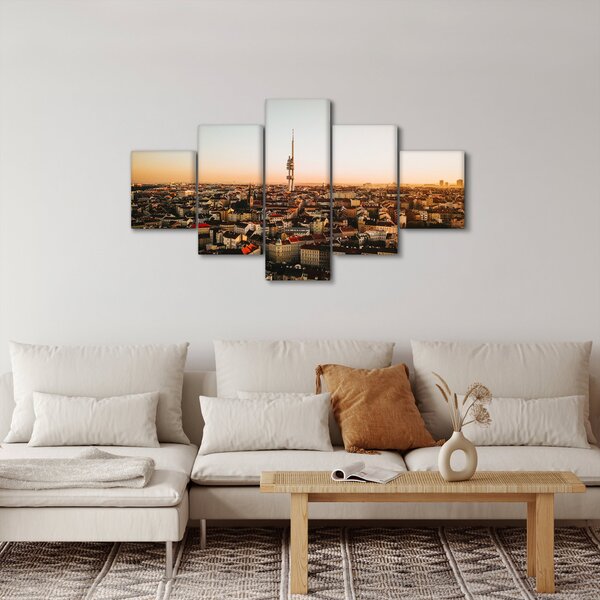 Obraz západu slunce nad Žižkovem (125x70 cm)