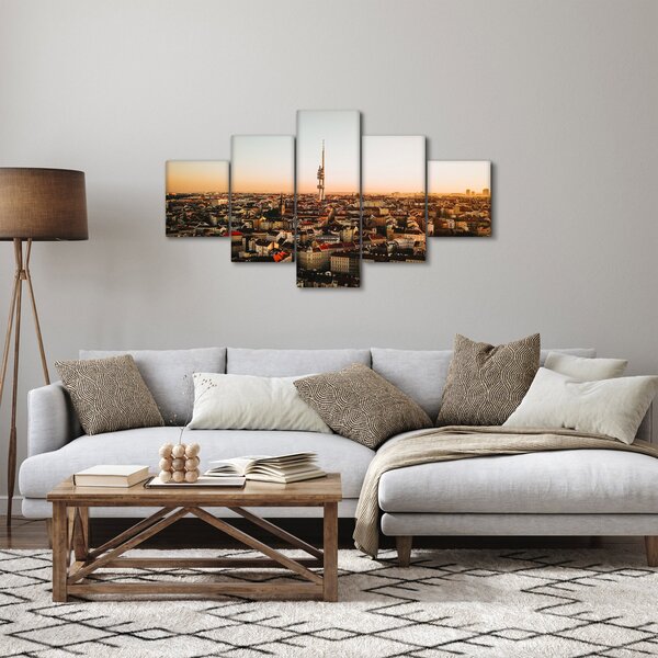 Obraz západu slunce nad Žižkovem (125x70 cm)